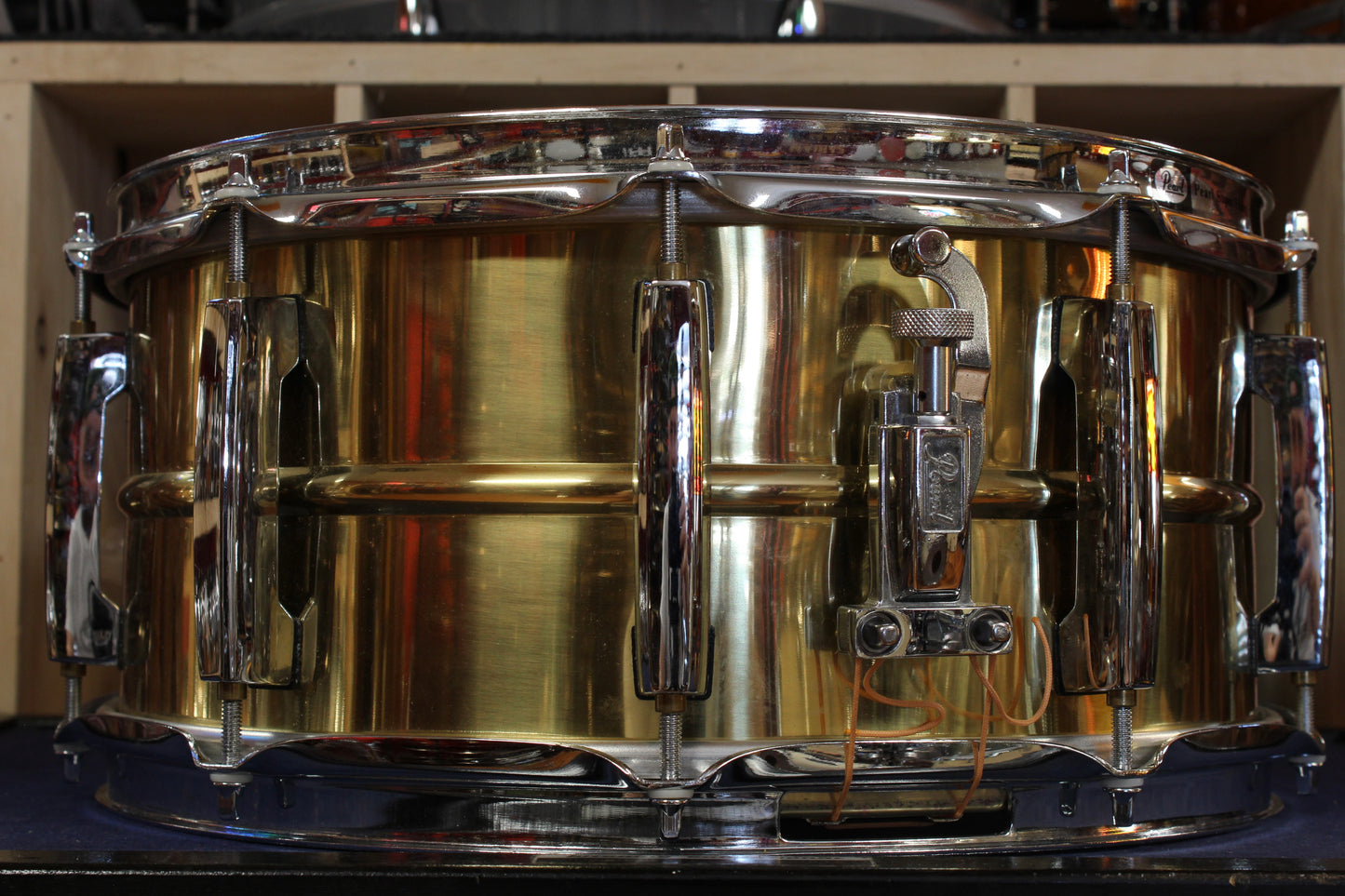 Early 2000s Pearl 6.5x14 Sensitone Brass Snare Drum