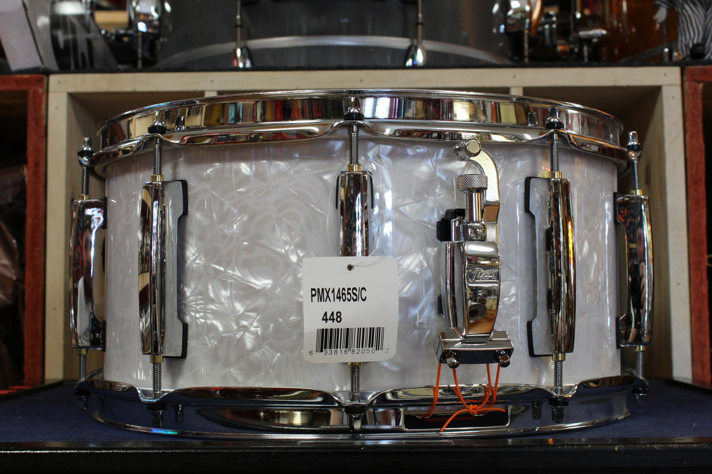 Pearl 6.5x14 Professional Series Maple Shell Snare Drum in White Marine Pearl