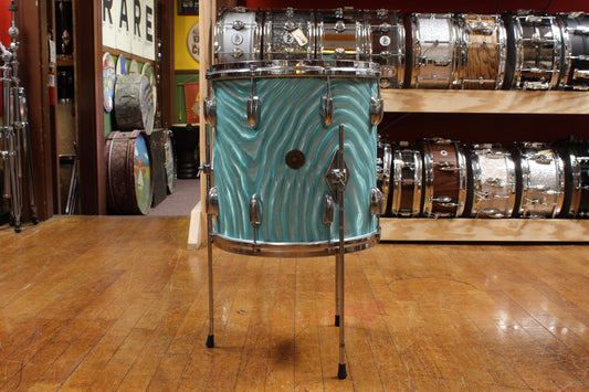 1960s Gretsch 14x14 Floor Tom in Aqua Satin Flame