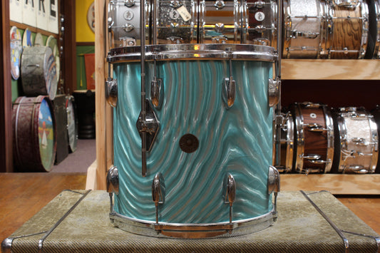 1960s Gretsch 14x14 Floor Tom in Aqua Satin Flame