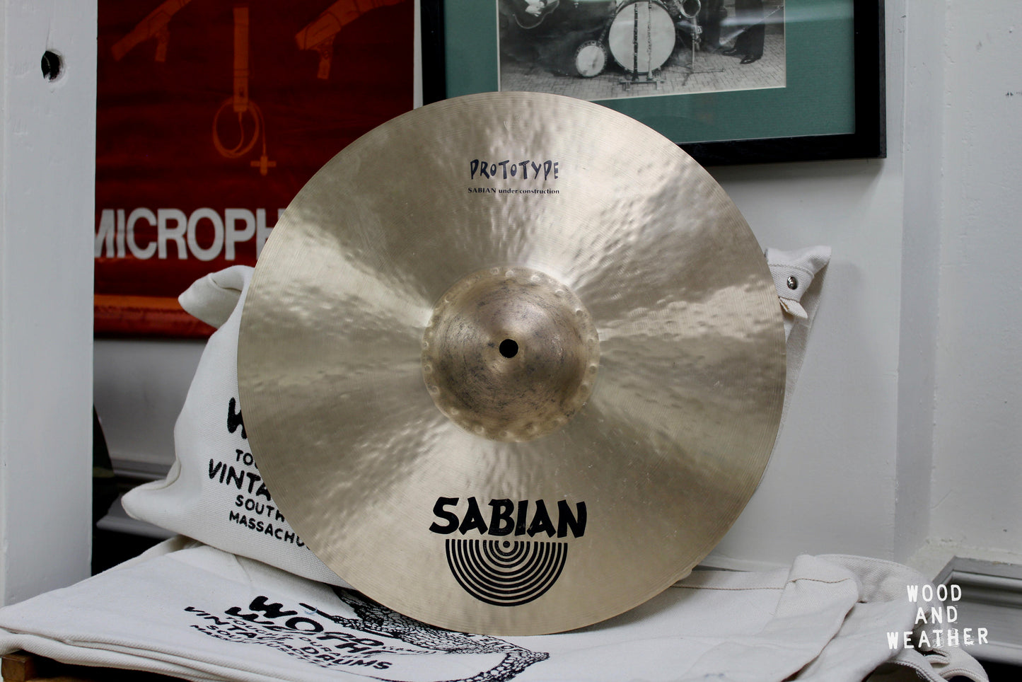 Used Sabian 15" Prototype HH Raw Bell Crash Cymbal 762g