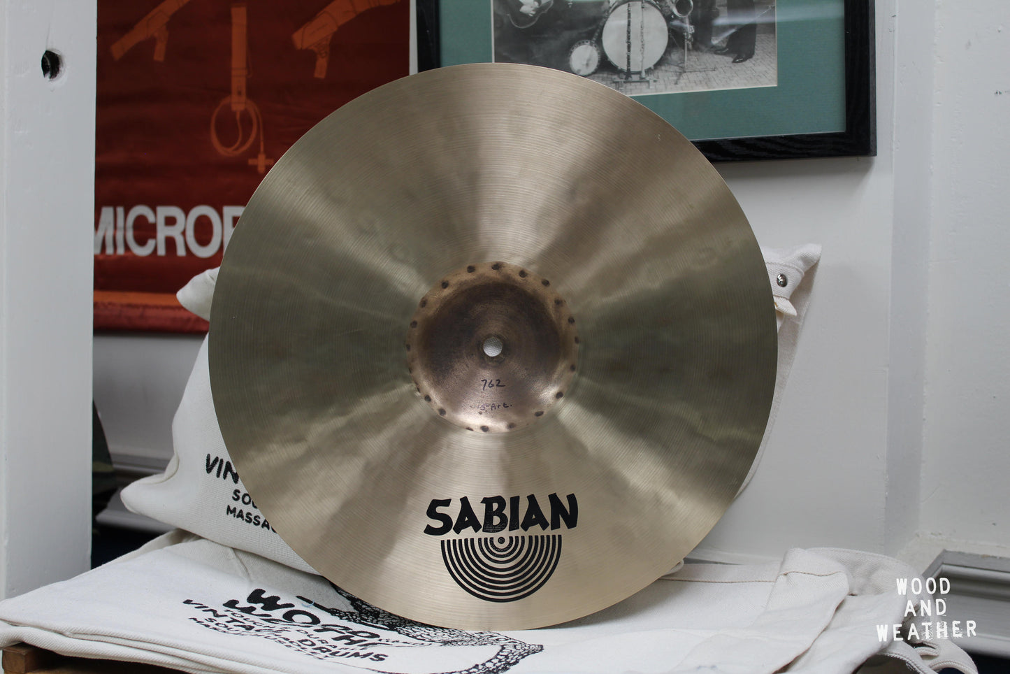 Used Sabian 15" Prototype HH Raw Bell Crash Cymbal 762g