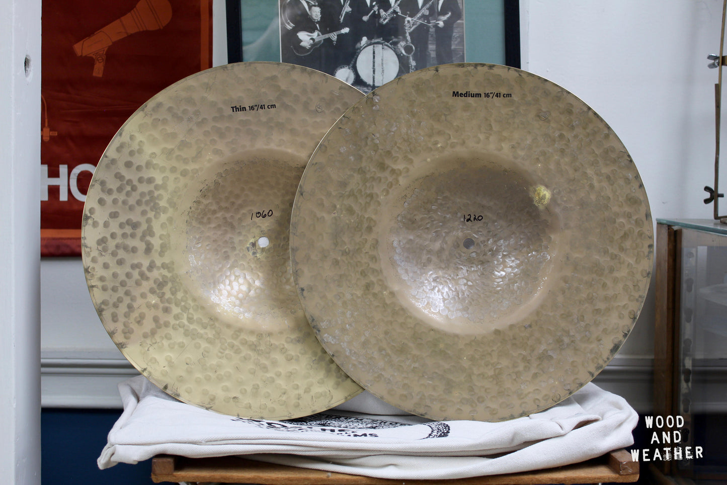 Used A&F/Sabian 16" ANKH Brass Thin/Medium Hi-Hat Cymbals 1060/1220g