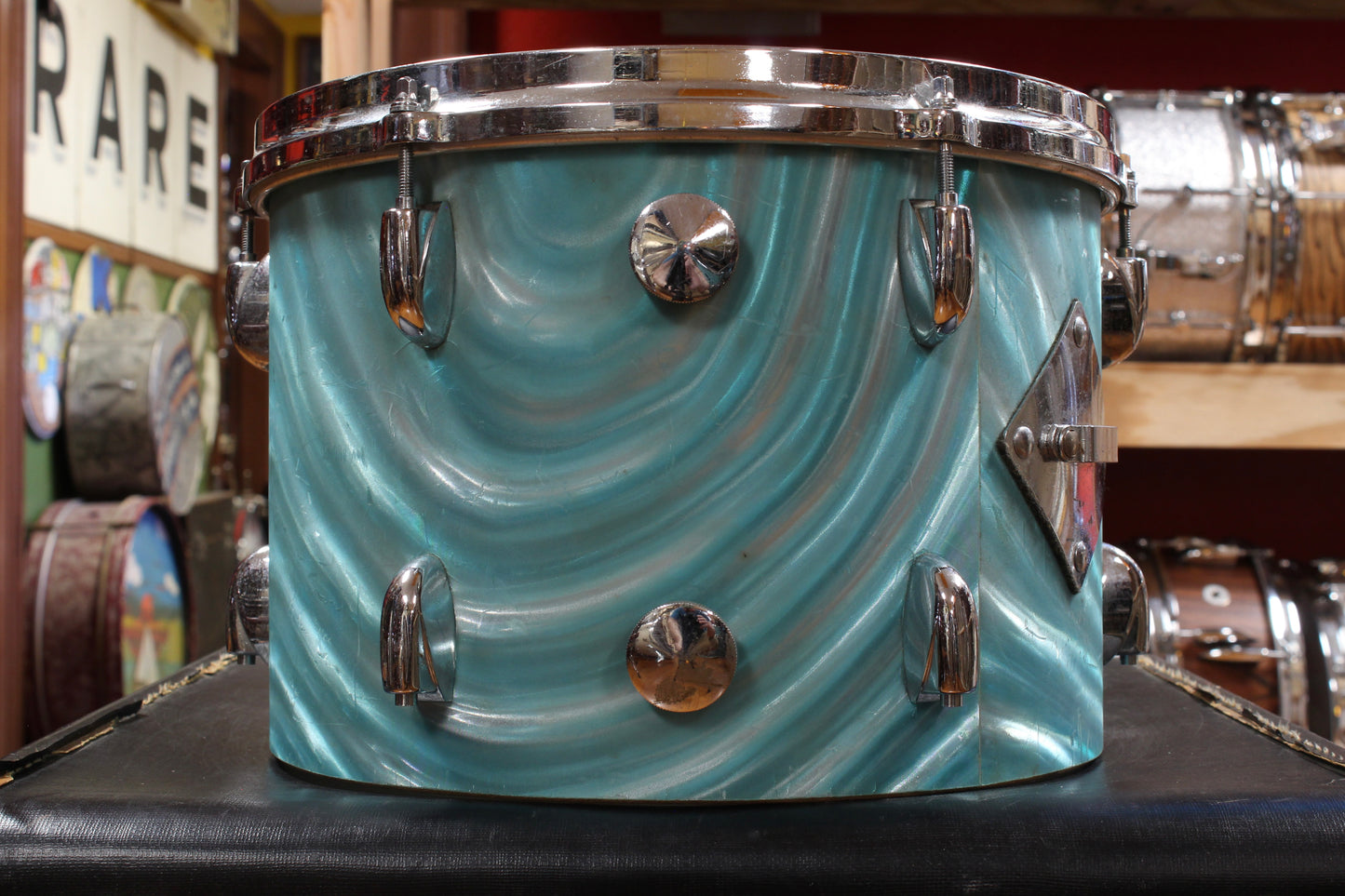 1970s Gretsch 9x13 Tom in Aqua Satin Flame