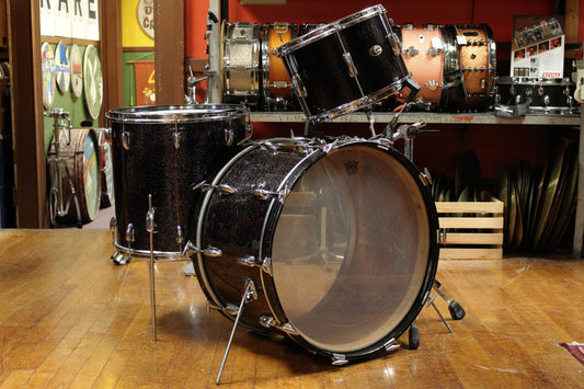 December 1958 Slingerland Outfit in Sparkling Black Pearl 14x22 9x13 16x16