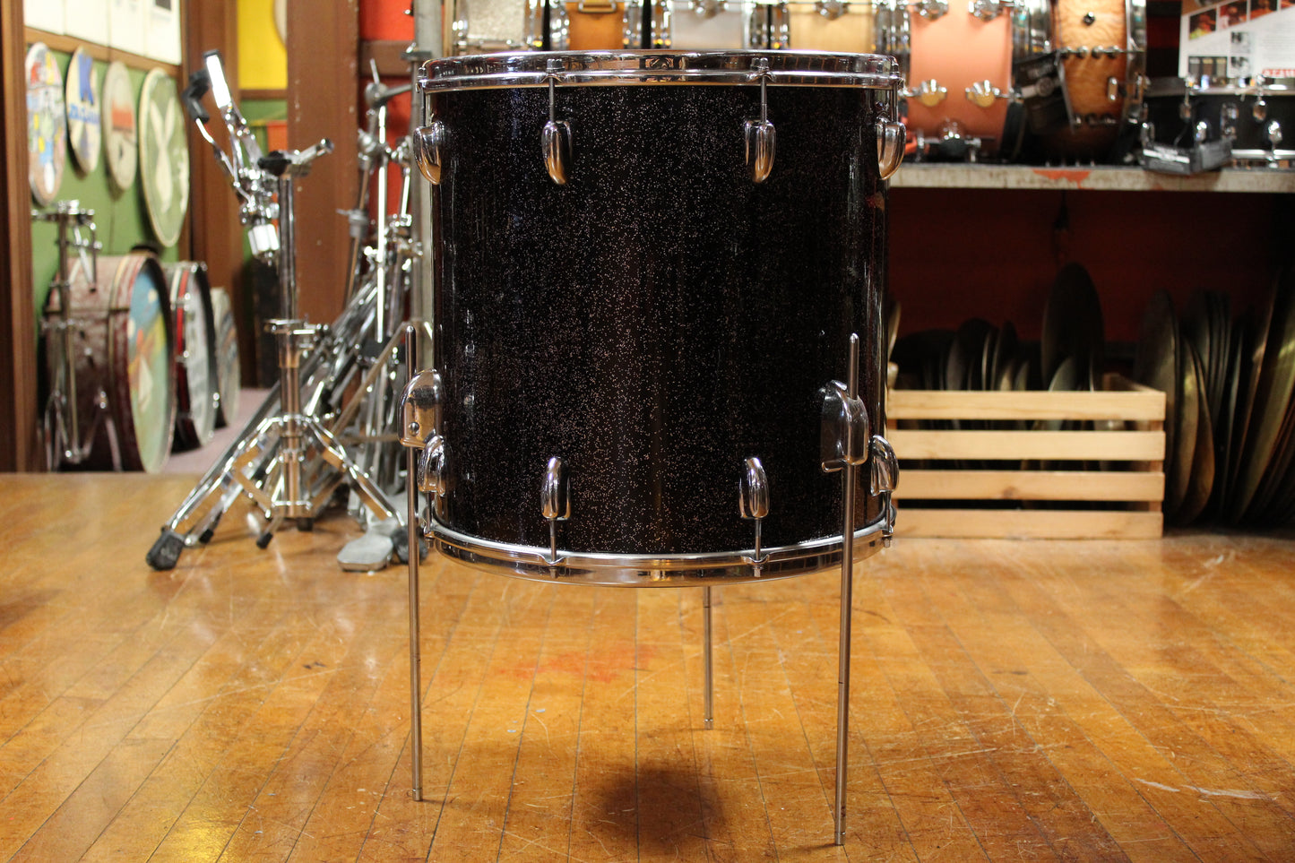 December 1958 Slingerland Outfit in Sparkling Black Pearl 14x22 9x13 16x16