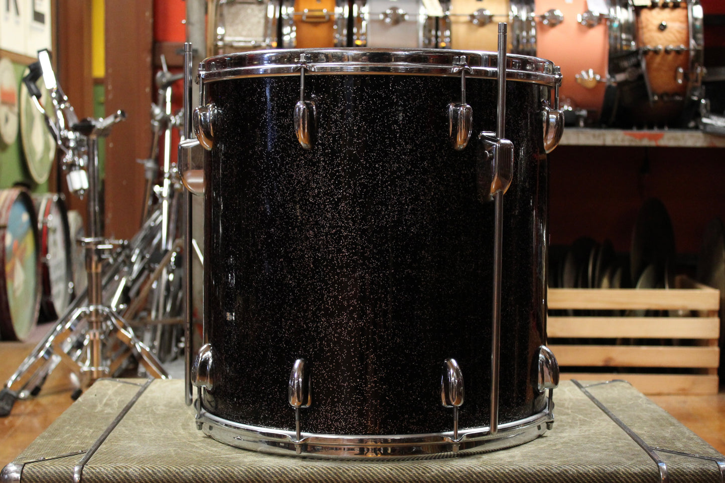 December 1958 Slingerland Outfit in Sparkling Black Pearl 14x22 9x13 16x16