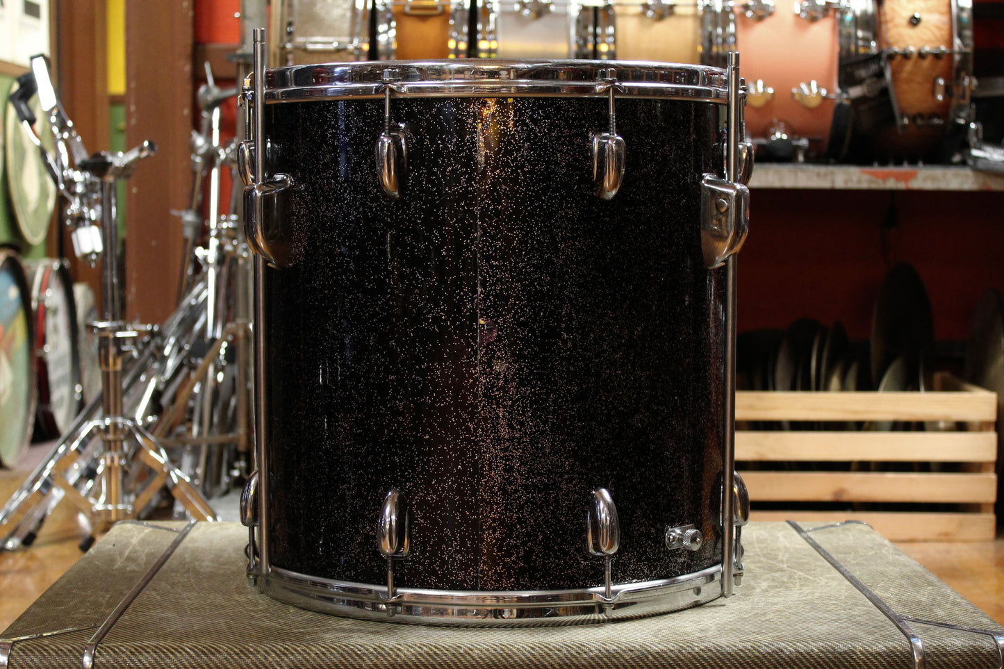 December 1958 Slingerland Outfit in Sparkling Black Pearl 14x22 9x13 16x16