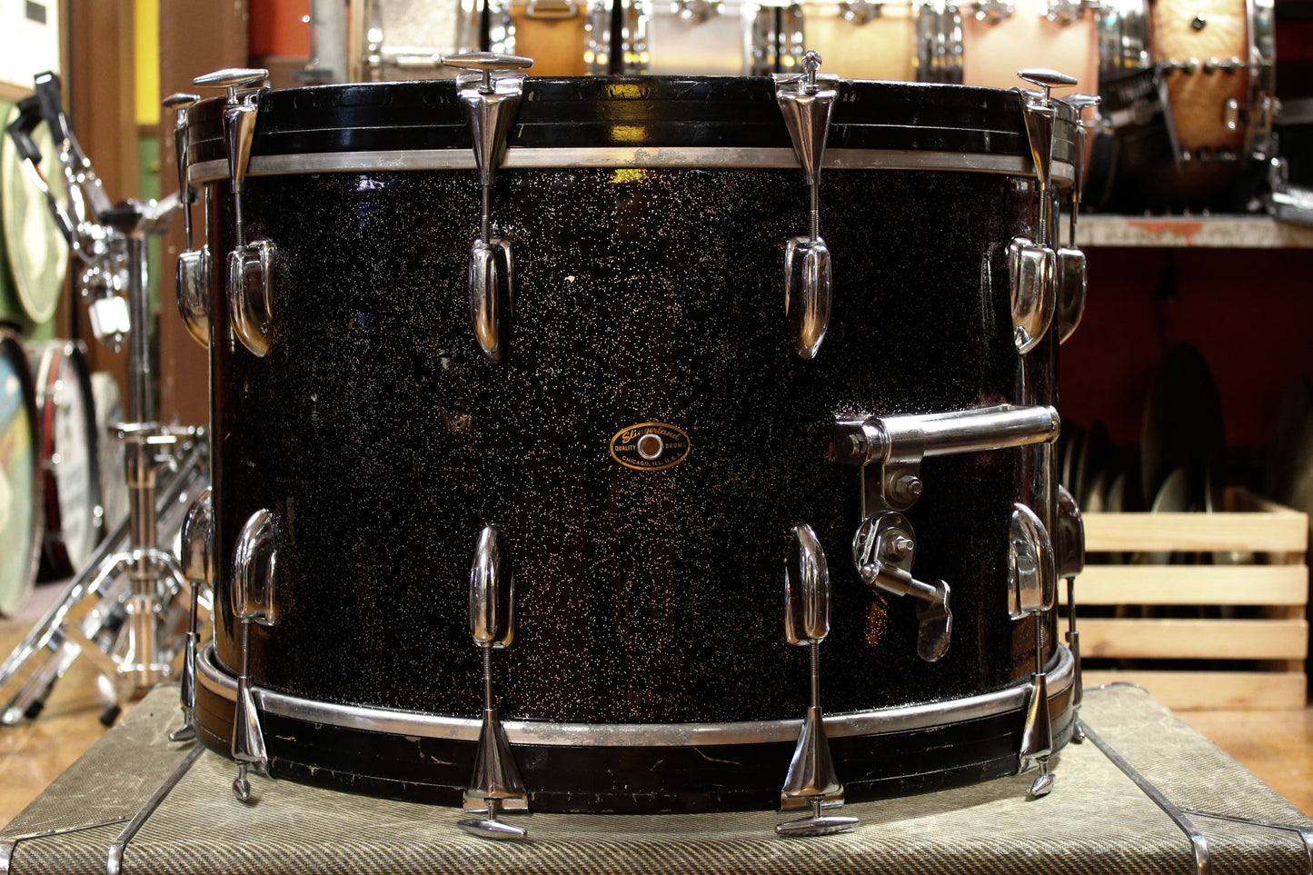 December 1958 Slingerland Outfit in Sparkling Black Pearl 14x22 9x13 16x16