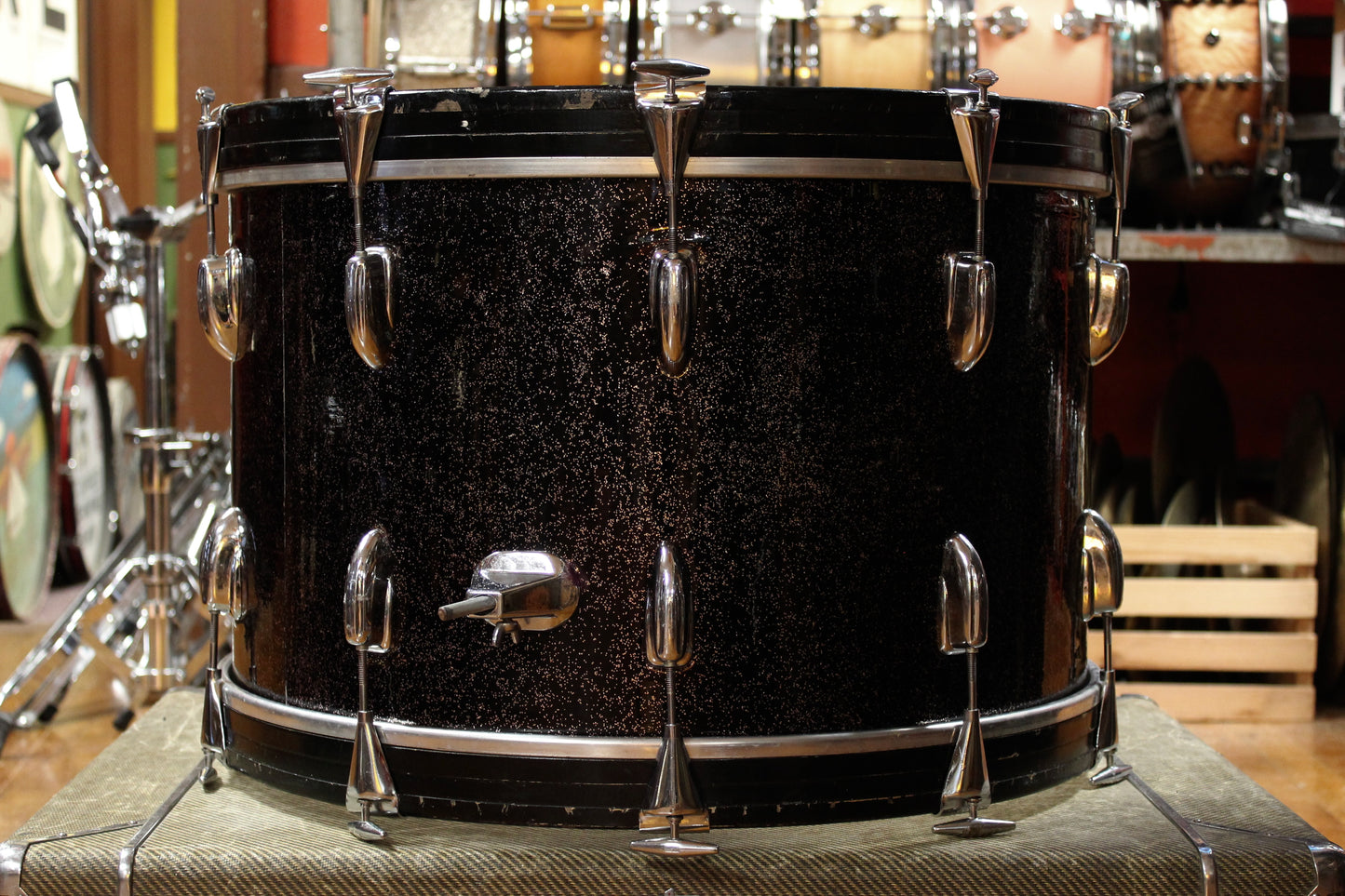 December 1958 Slingerland Outfit in Sparkling Black Pearl 14x22 9x13 16x16