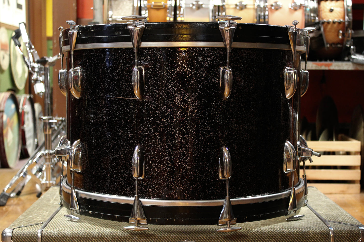 December 1958 Slingerland Outfit in Sparkling Black Pearl 14x22 9x13 16x16