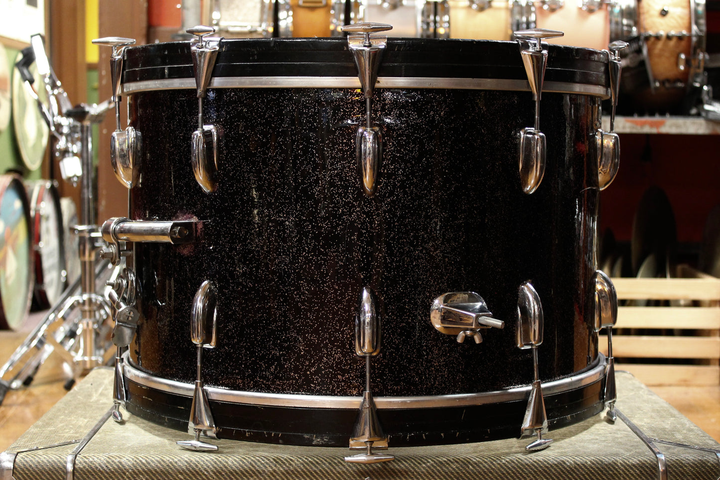 December 1958 Slingerland Outfit in Sparkling Black Pearl 14x22 9x13 16x16