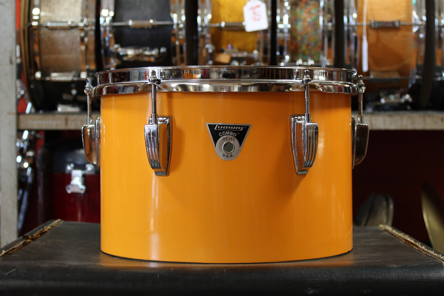 1970's Ludwig Concert Tom Combo Outfit in Yellow Cortex 14x22 16x16 9x13 8x12