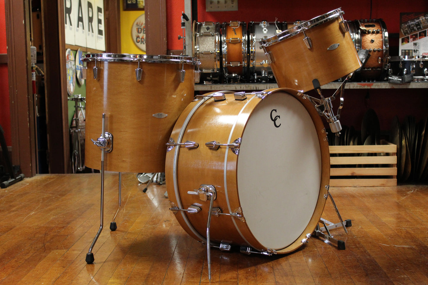 C&C Drum Company Maple 6 and 6 Outfit in Aged Maple 10x22 9x13 16x16