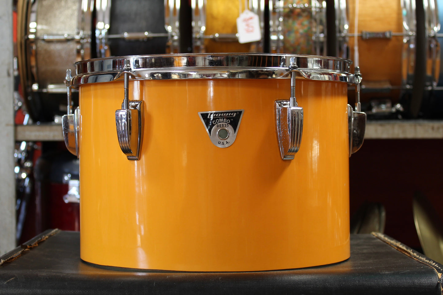 1970's Ludwig Concert Tom Combo Outfit in Yellow Cortex 14x22 16x16 9x13 8x12