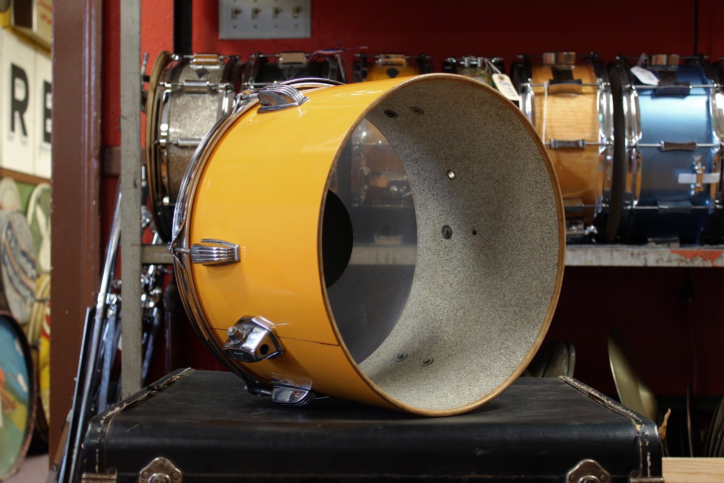 1970's Ludwig Concert Tom Combo Outfit in Yellow Cortex 14x22 16x16 9x13 8x12