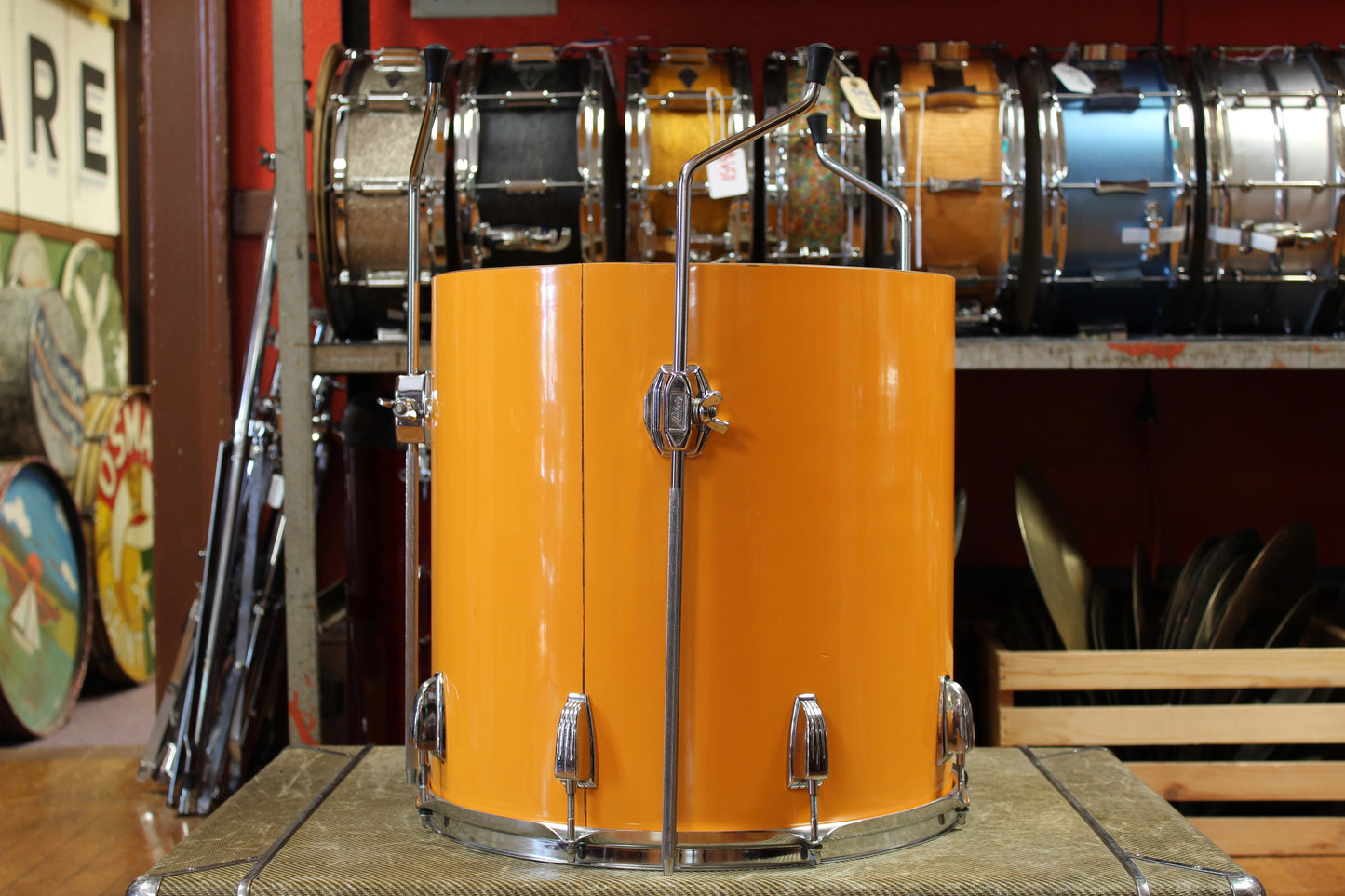 1970's Ludwig Concert Tom Combo Outfit in Yellow Cortex 14x22 16x16 9x13 8x12