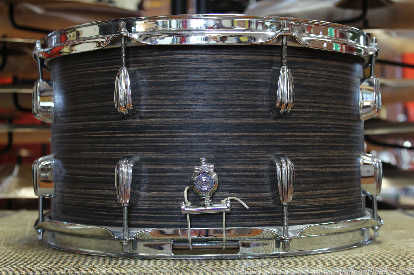 C&C Drum Company 8x14 Mahogany Snare Drum in Ebony Oyster