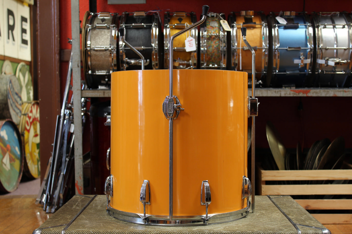 1970's Ludwig Concert Tom Combo Outfit in Yellow Cortex 14x22 16x16 9x13 8x12