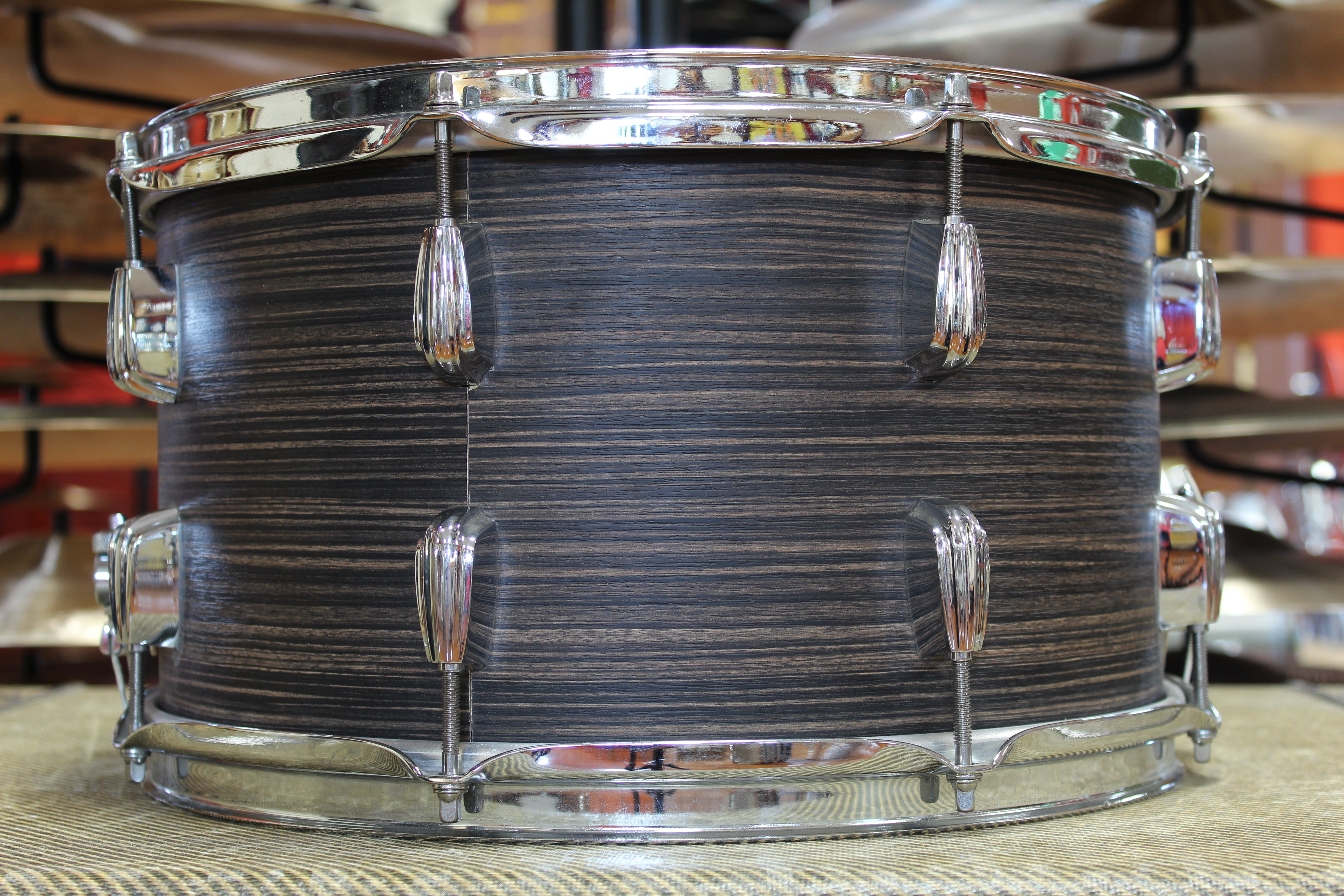 C&C Drum Company 8x14 Mahogany Snare Drum in Ebony Oyster