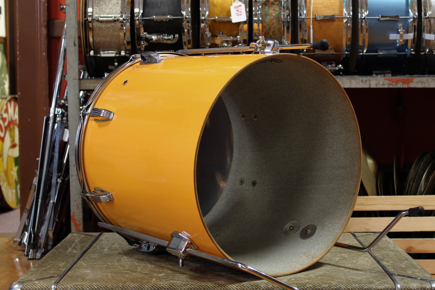 1970's Ludwig Concert Tom Combo Outfit in Yellow Cortex 14x22 16x16 9x13 8x12