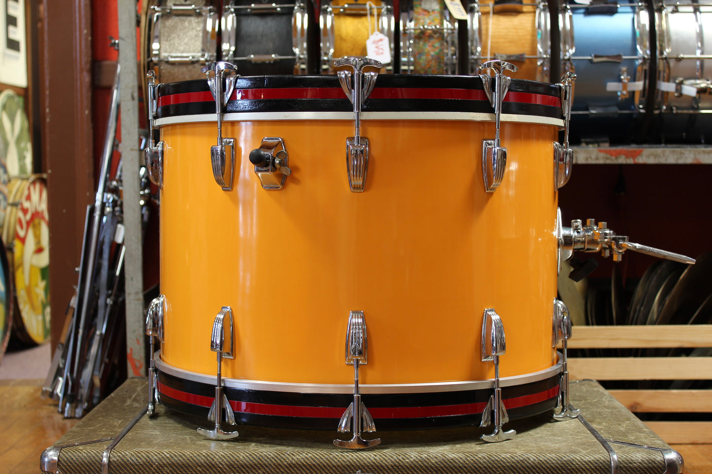 1970's Ludwig Concert Tom Combo Outfit in Yellow Cortex 14x22 16x16 9x13 8x12