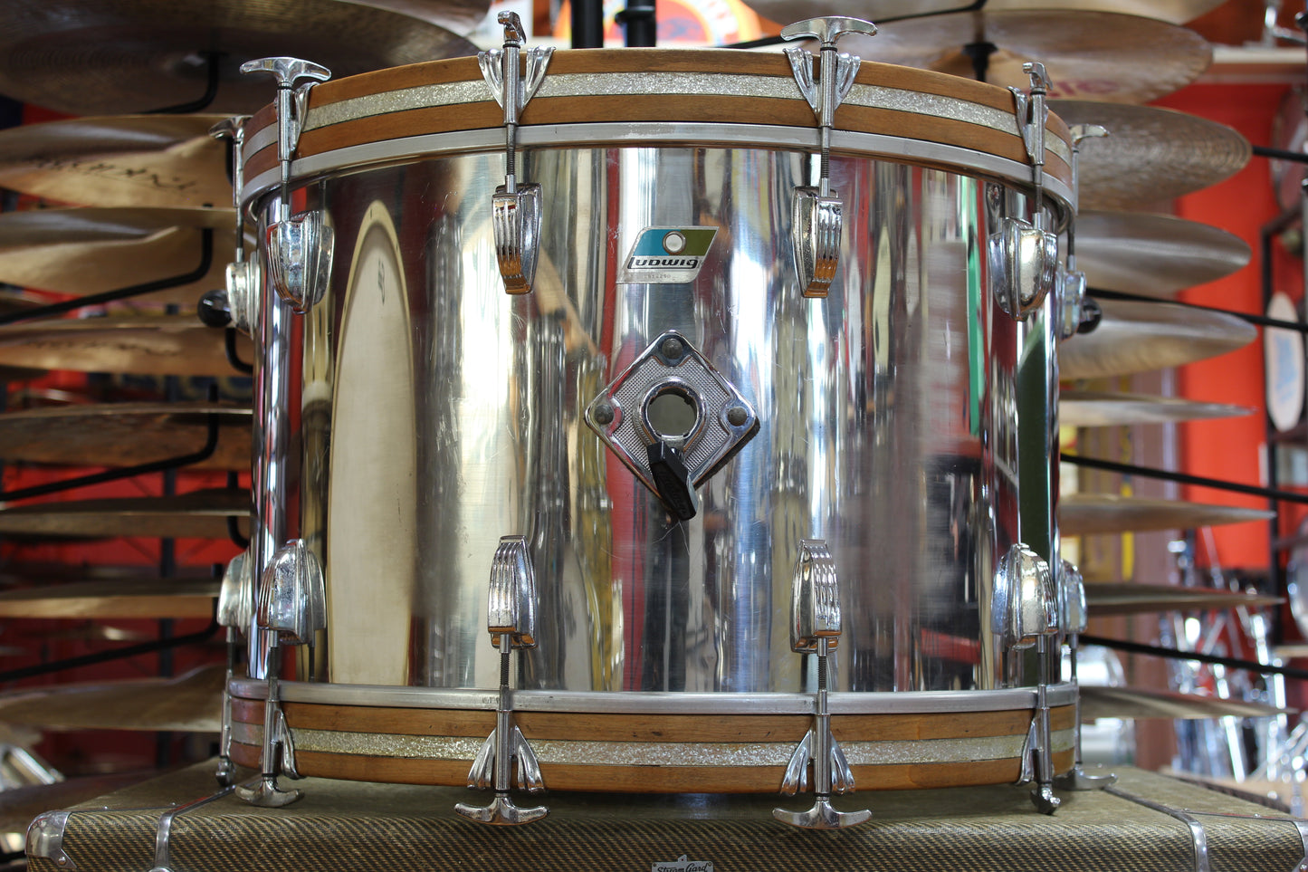 1970s Ludwig Hollywood Stainless Steel 14x22 16x16 9x13 8x12