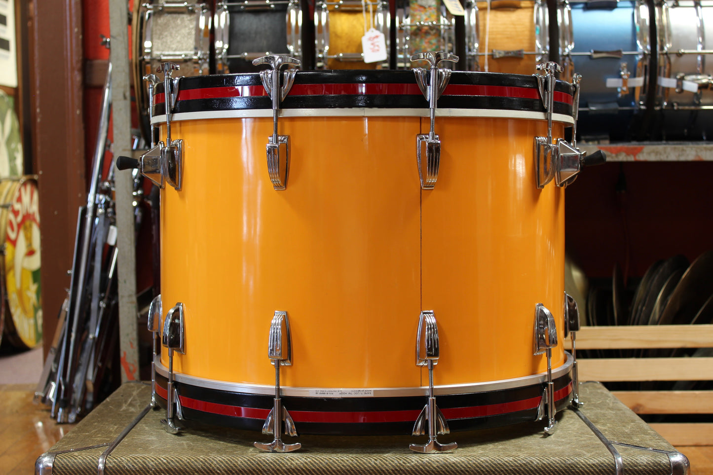 1970's Ludwig Concert Tom Combo Outfit in Yellow Cortex 14x22 16x16 9x13 8x12