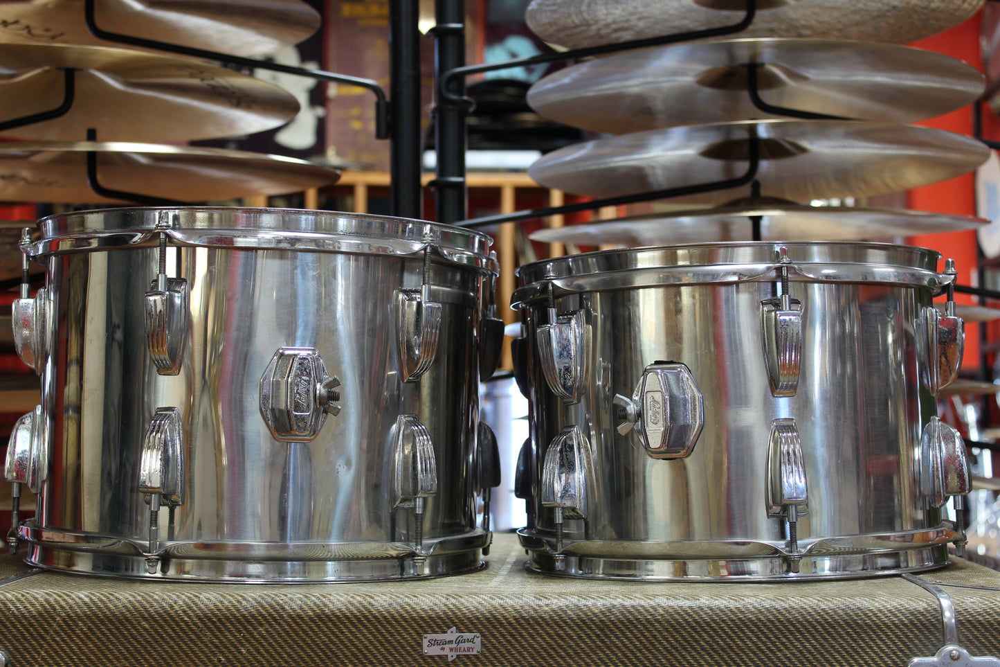 1970s Ludwig Hollywood Stainless Steel 14x22 16x16 9x13 8x12