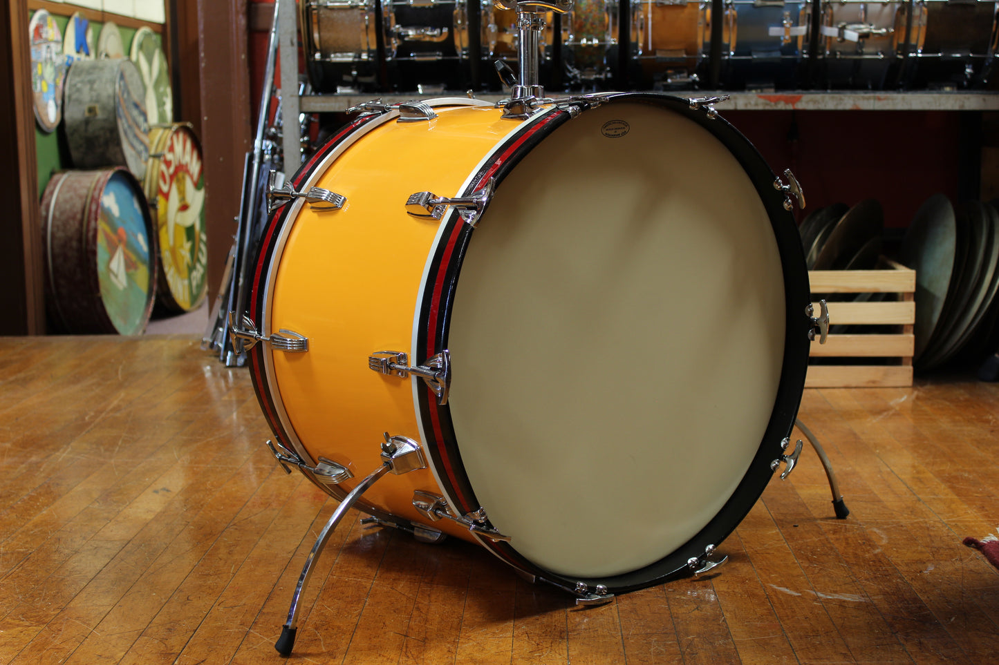 1970's Ludwig Concert Tom Combo Outfit in Yellow Cortex 14x22 16x16 9x13 8x12