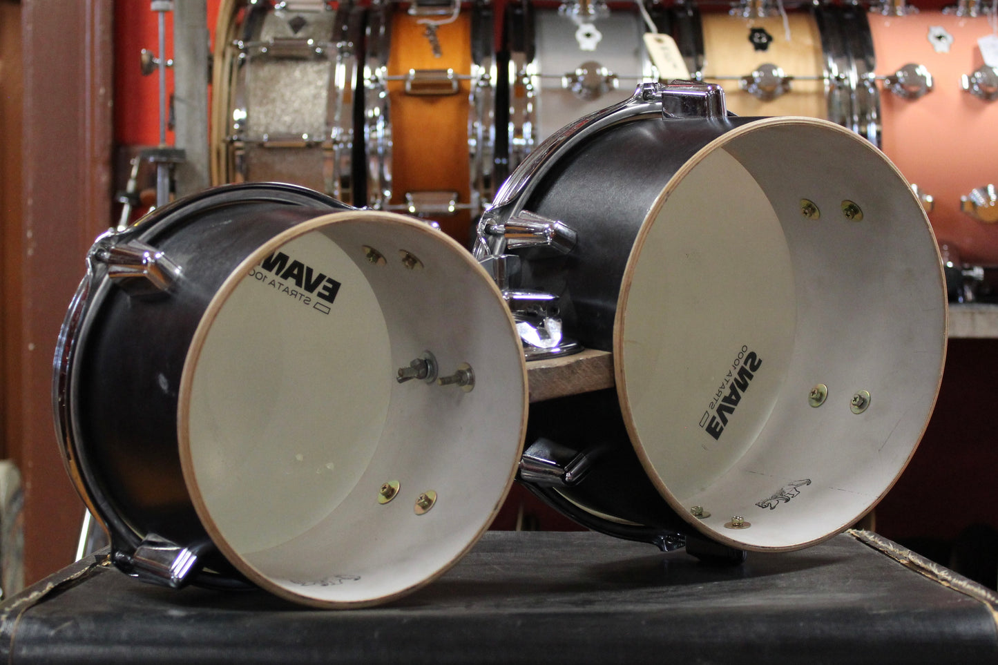 C&C Drum 8 and 10 Inch Bongos in Black Lacquer