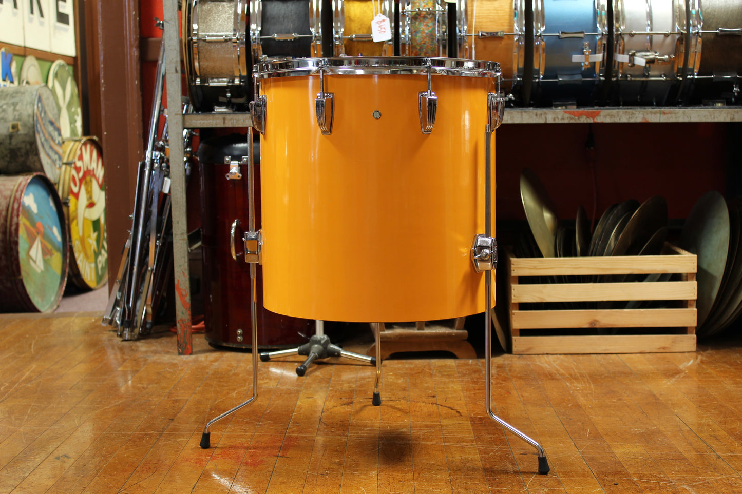 1970's Ludwig Concert Tom Combo Outfit in Yellow Cortex 14x22 16x16 9x13 8x12