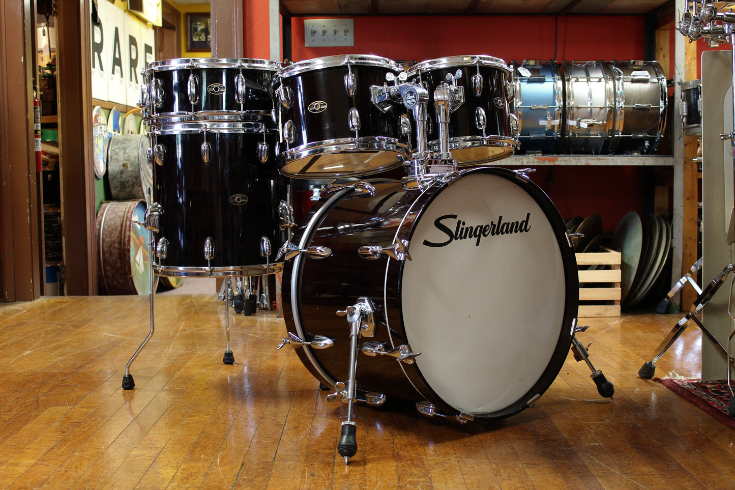 1990's Slingerland Artist Custom in Mahogany 14x20 14x14 5.5x14 8x12 8x10