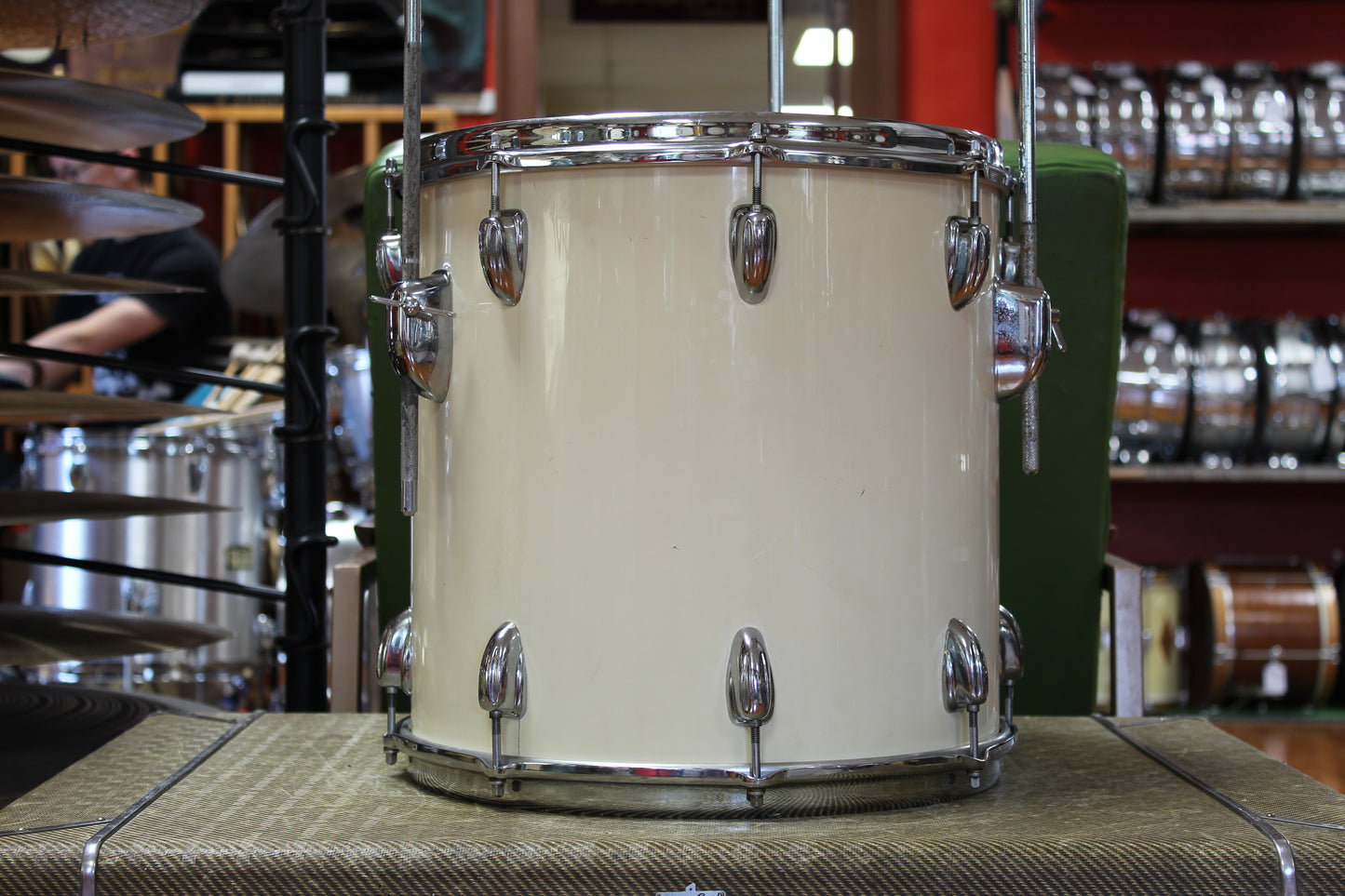 1970s Slingerland Modern Jazz in White Gloss 14x18 14x14 8x12