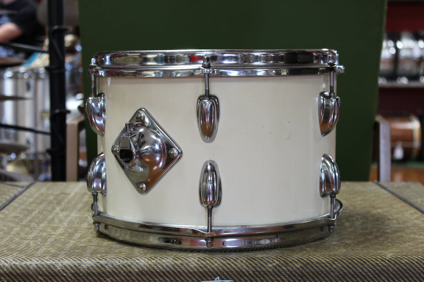 1970s Slingerland Modern Jazz in White Gloss 14x18 14x14 8x12