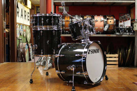 Sonor AQ2 Maple Bop Outfit in Transparent Black 14x18 8x12 14x14 5x14