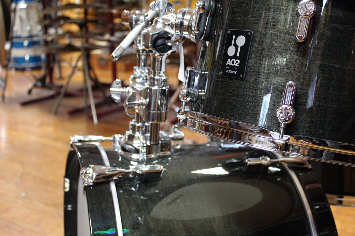 Sonor AQ2 Maple Bop Outfit in Transparent Black 14x18 8x12 14x14 5x14