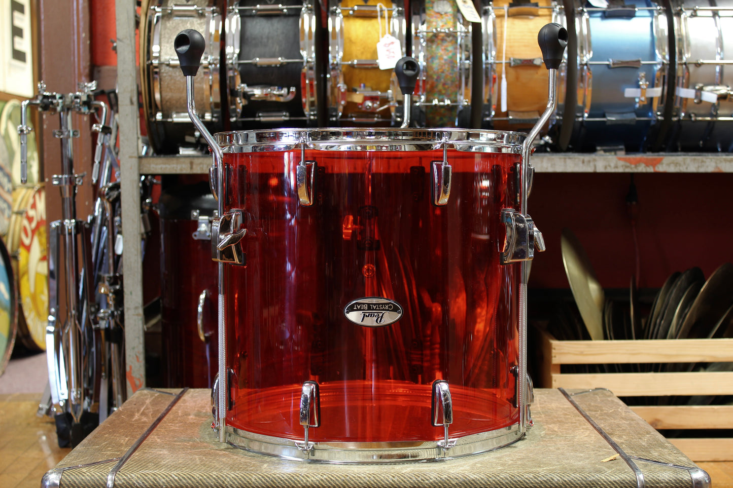 Pearl Crystal Beat 16"x16" Floor Tom in Ruby Red