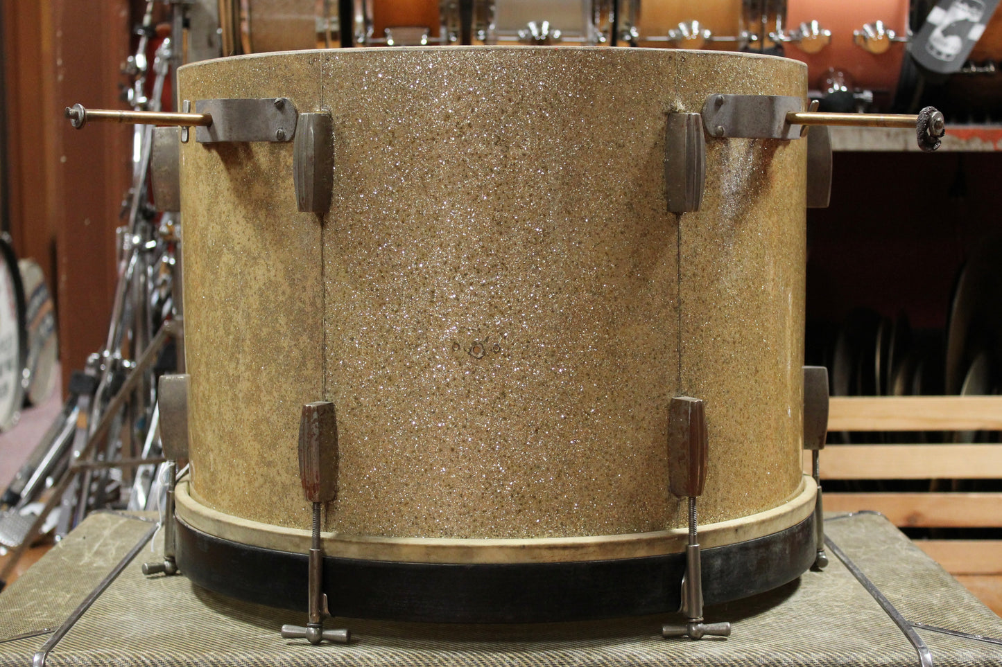 1940s Sonorus Superior Class 14x19 Bass Drum in Gold Sparkle