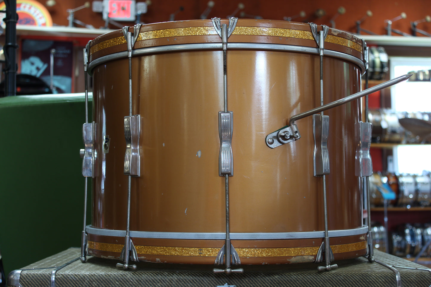 1960 Ludwig Spotlight outfit in Empire Copper Lacquer 14x22 12x15 5x14