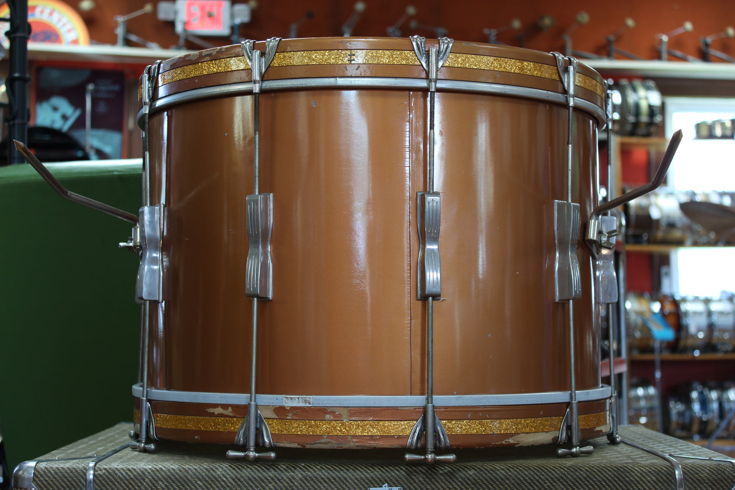 1960 Ludwig Spotlight outfit in Empire Copper Lacquer 14x22 12x15 5x14