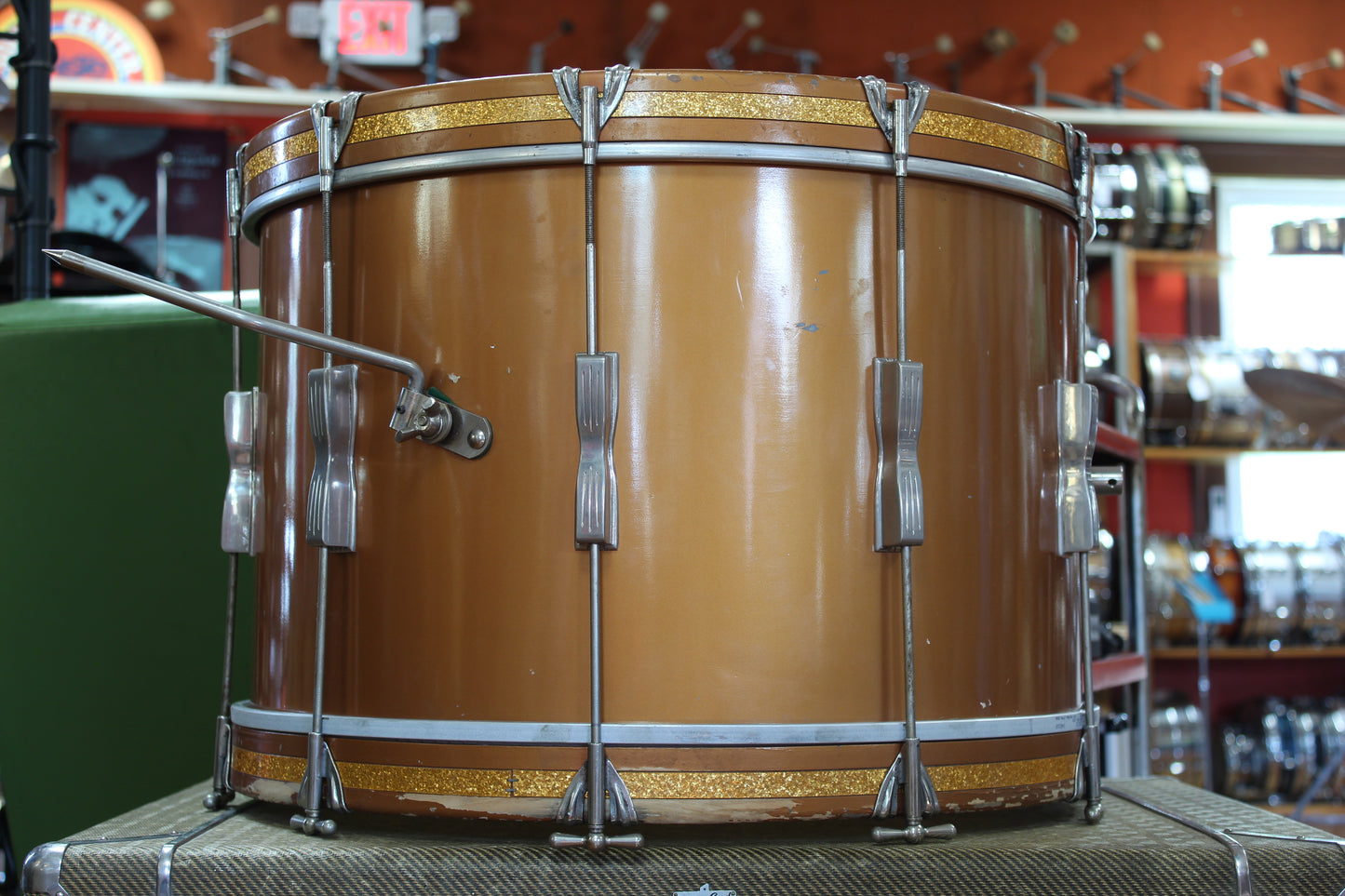 1960 Ludwig Spotlight outfit in Empire Copper Lacquer 14x22 12x15 5x14