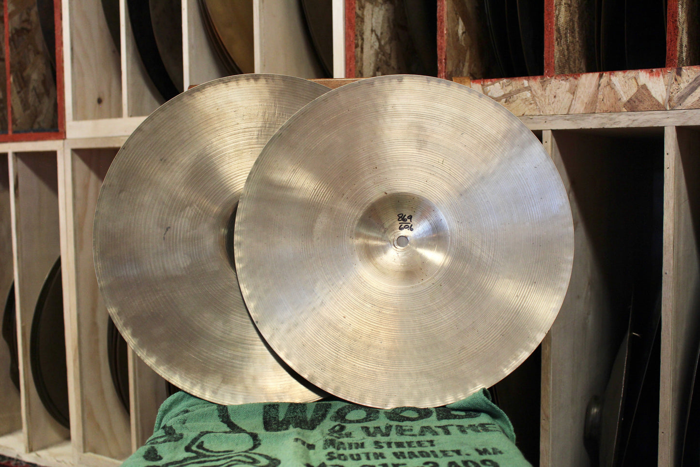 1960s A. Zildjian 14" Hi-Hats 696/869g