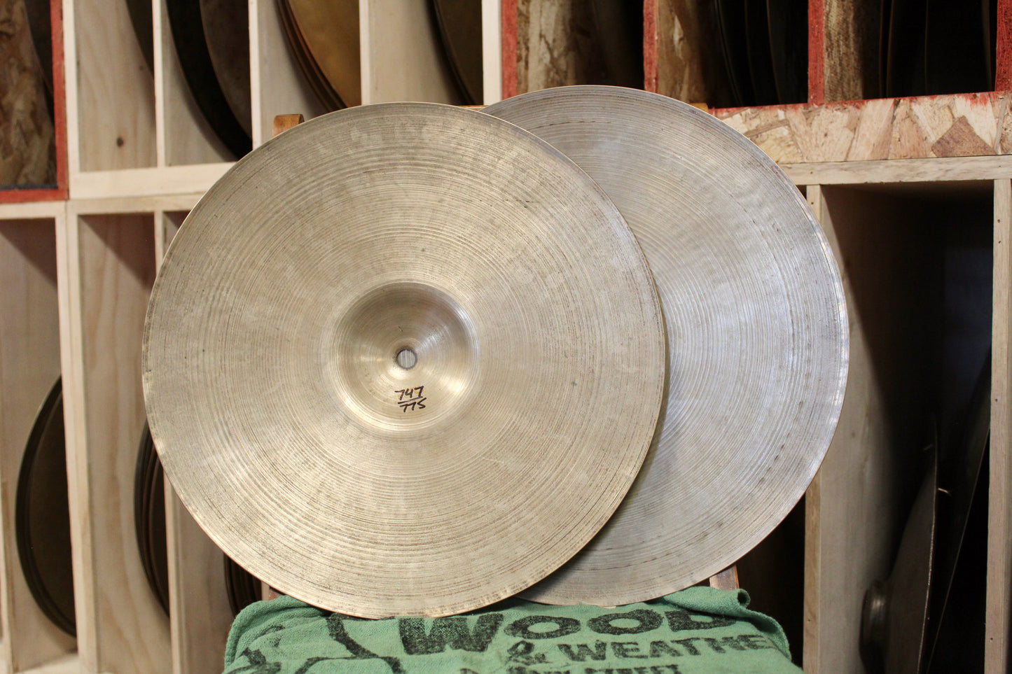 1950s A. Zildjian 14" Small Stamp Hi-Hats 747/775g