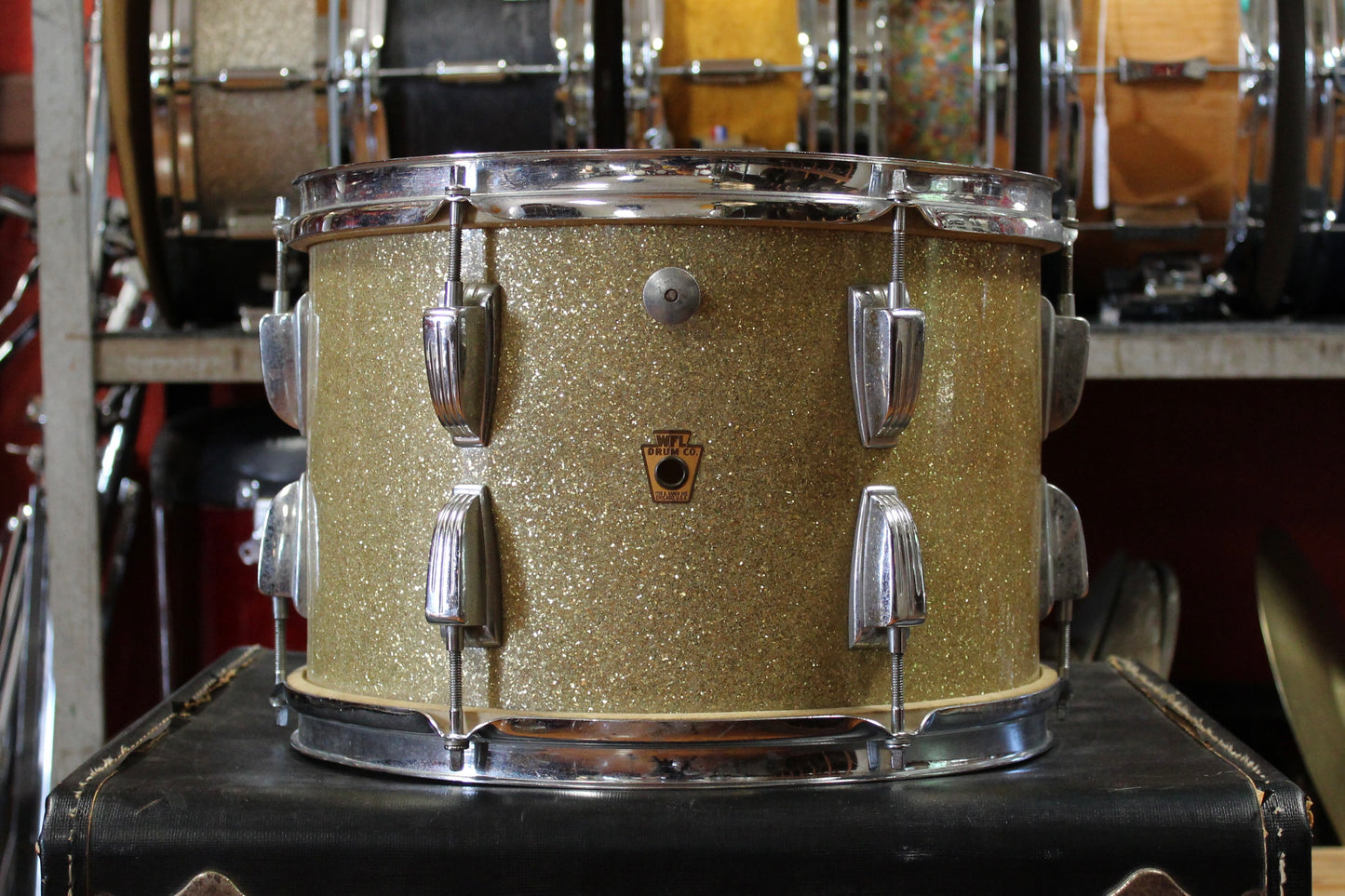 1940's WFL Ray McKinley Outfit in Sparkling Silver Pearl 14x24 16x16 9x13 6.5x14 6&8 Bongo