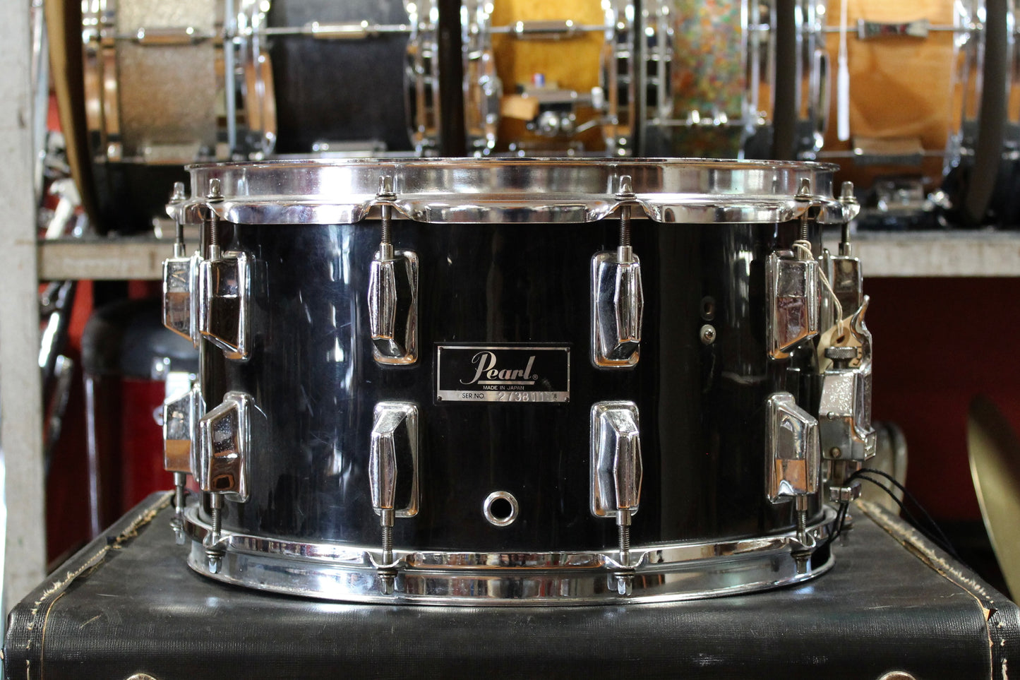 1980's Pearl 6.5x14 Maple Snare Drum in Black