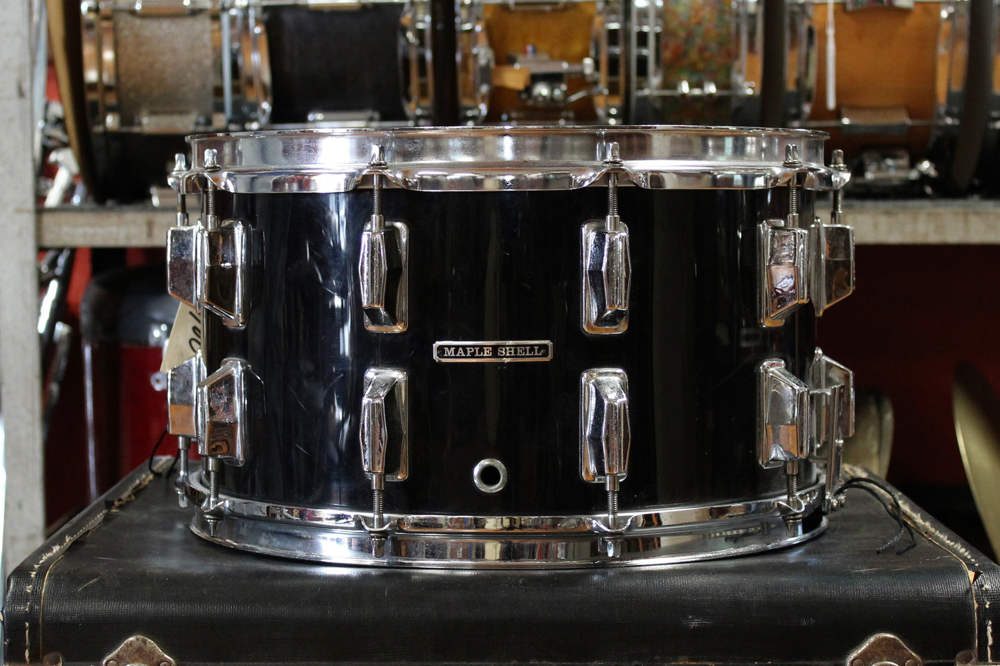 1980's Pearl 6.5x14 Maple Snare Drum in Black