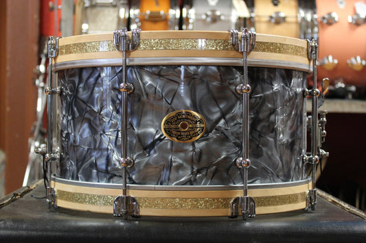 Montineri Custom Drums 7x14 Mahogany Snare Drum in Black Diamond Pearl