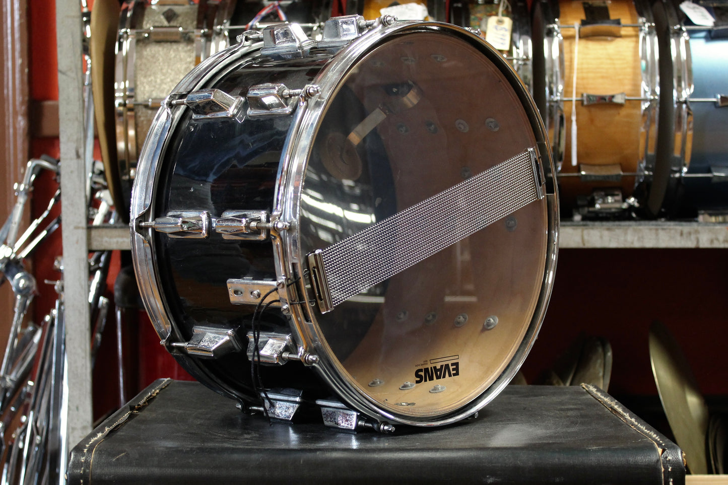 1980's Pearl 6.5x14 Maple Snare Drum in Black