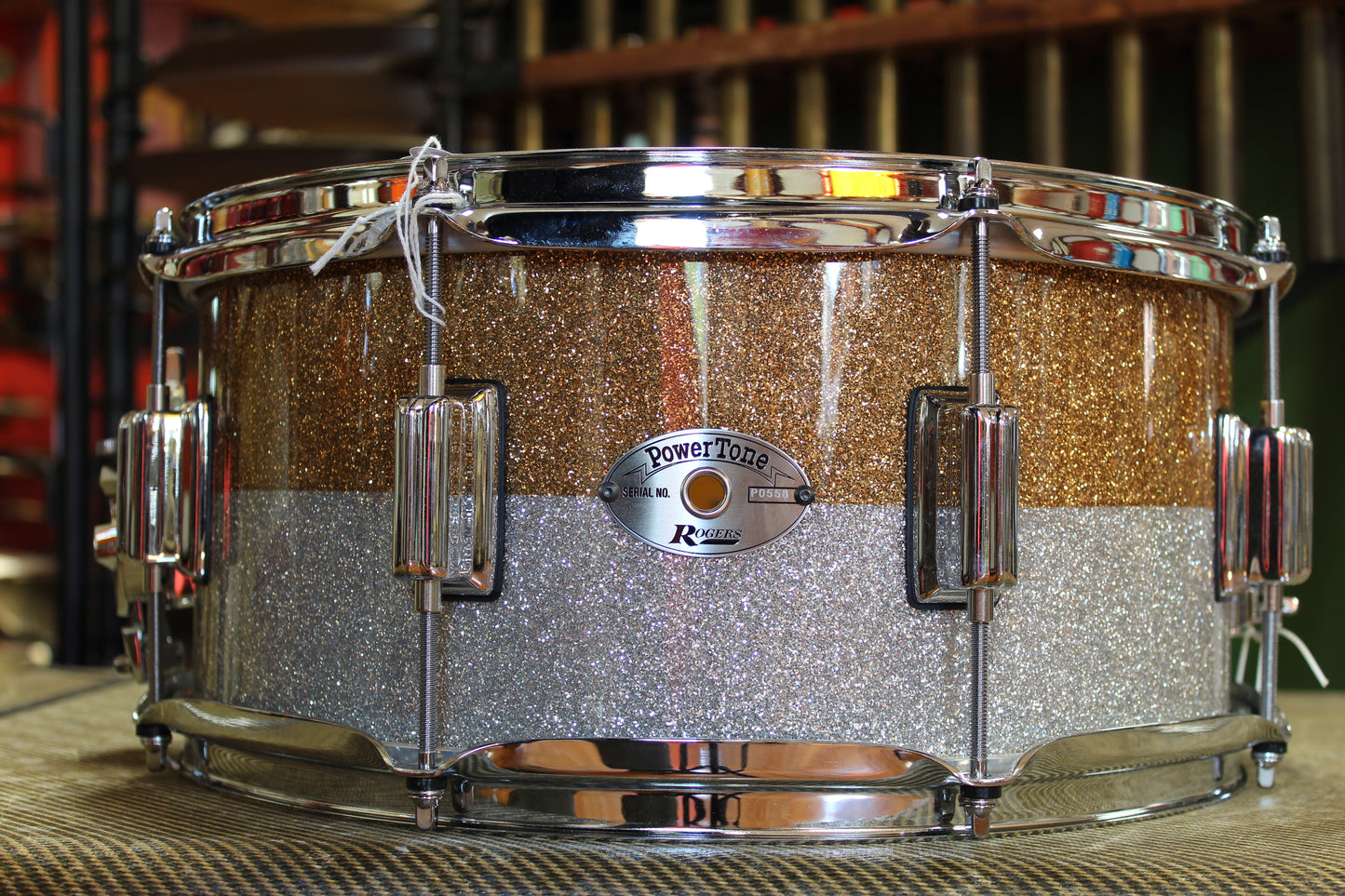 Rogers PowerTone Snare Drum 14x6.5 in Gold/Silver Two-Tone Lacquer